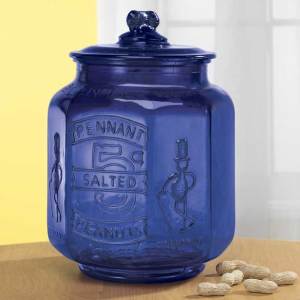 Cobalt Blue Peanut Jar